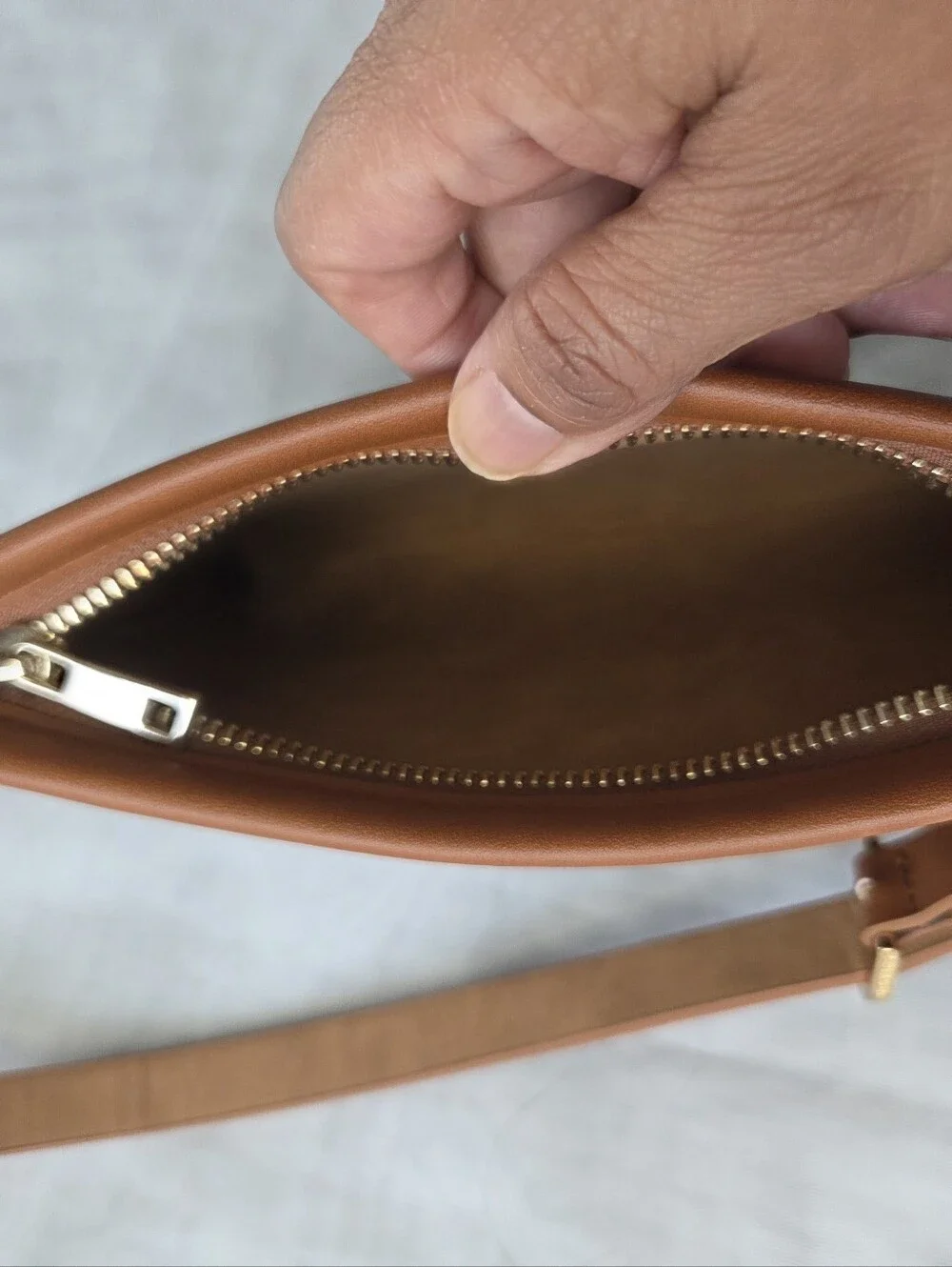 Michael Kors Brown Monogram Waist Pouch with Tan Strap